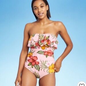 NWT Kona Sol Flounce Classic One Piece Swimsuit Q.